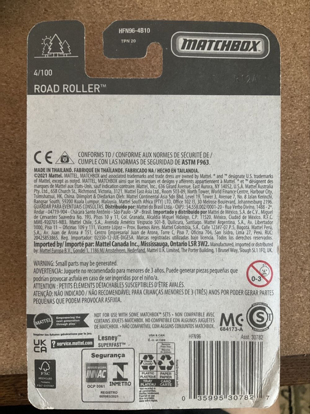 Road Roller          4/100 - Engineering Vehicles pez collectible [Barcode 035995307827] - Main Image 2