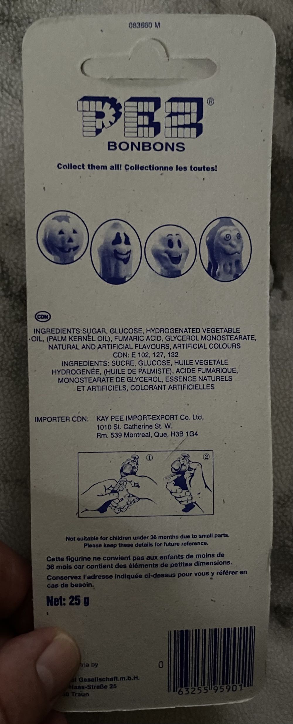 Glowing Ghosts - Slimey Sid - Bonbons  pez collectible [Barcode 063255959011] - Main Image 2