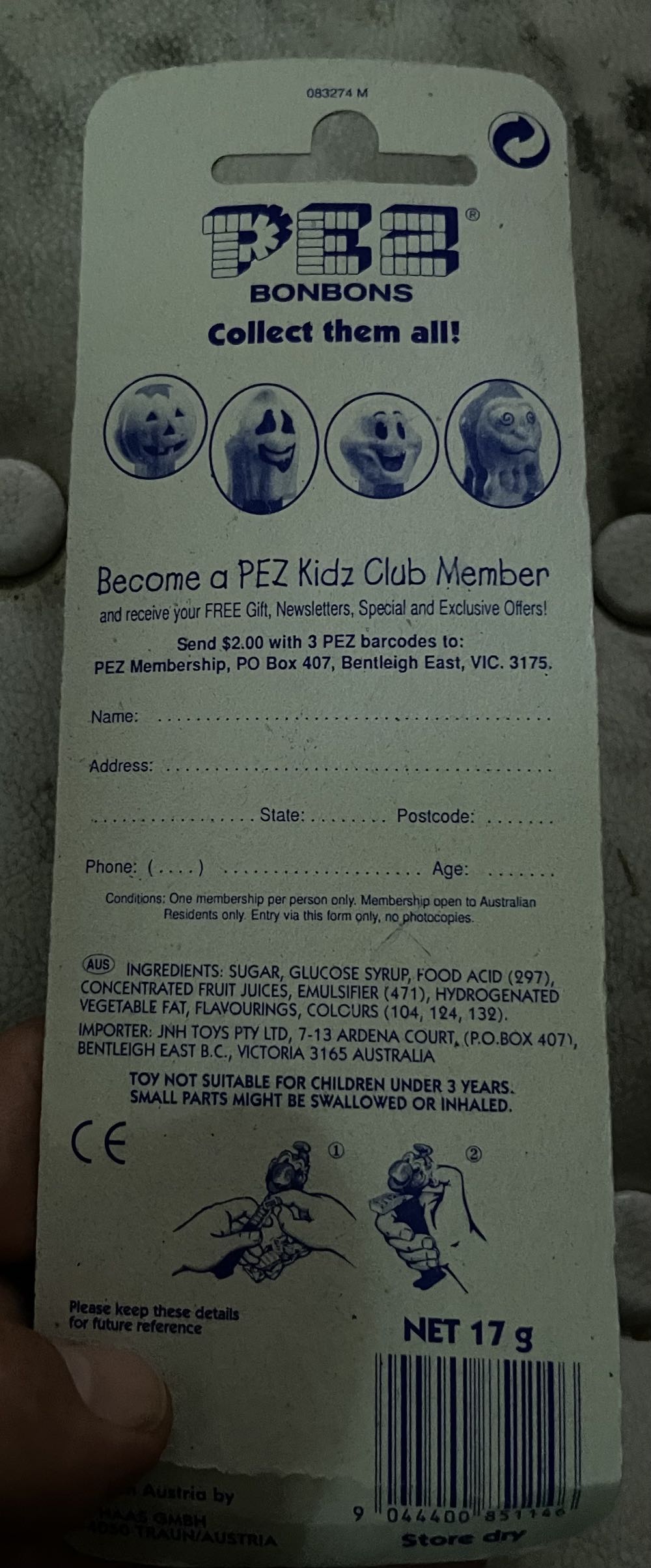 Glowing Ghost - Naughty Neil - Bonbons  pez collectible [Barcode 9044400851146] - Main Image 2