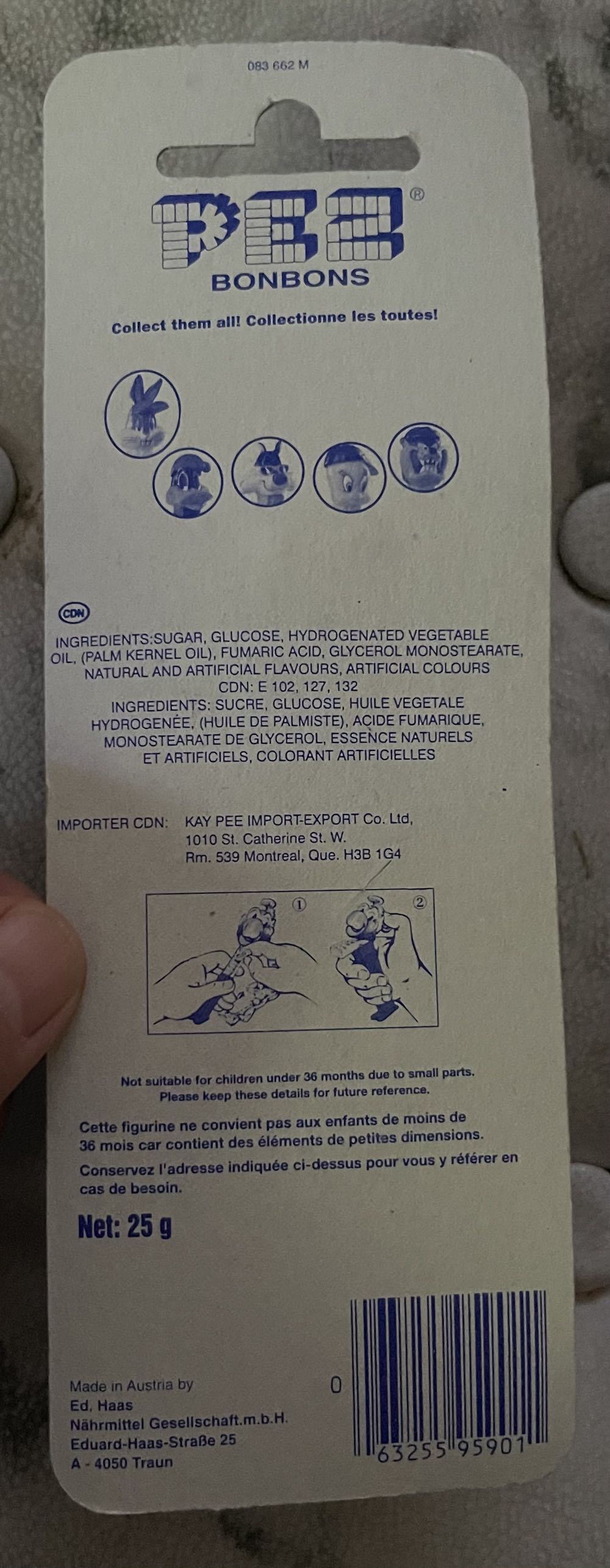 Looney Tunes - Bugs Bunny W/Cap - Bonbons  pez collectible [Barcode 063255959011] - Main Image 2