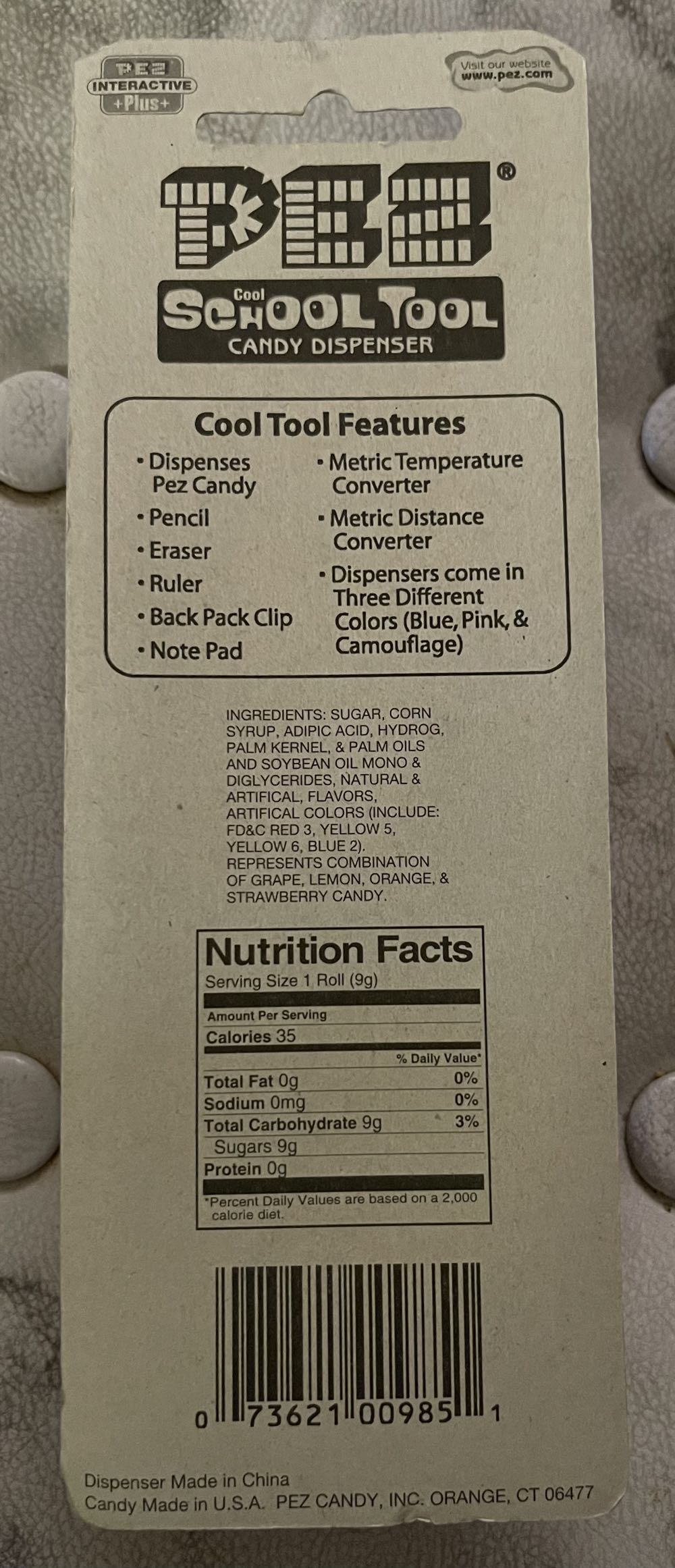 Cool School Candy Dispenser - Pink  pez collectible [Barcode 073621009851] - Main Image 2