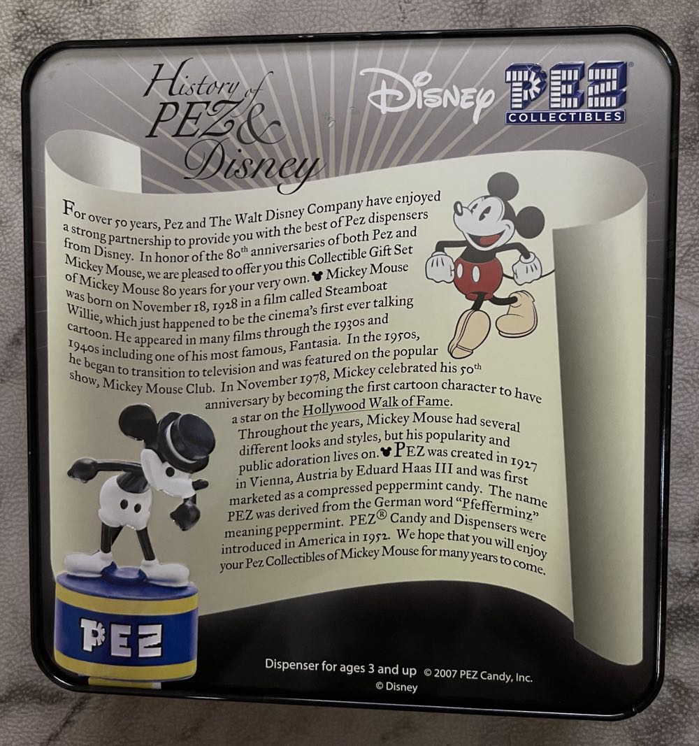 Disney - Mickey Mouse 80 Year Collection Tin - Disney pez collectible [Barcode 073621009103] - Main Image 2