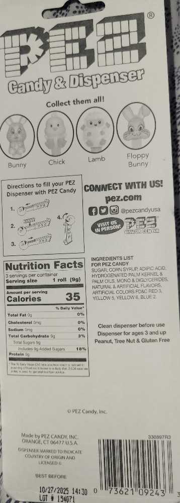 Easter - Hippity Hoppities - Duck  pez collectible [Barcode 073621092433] - Main Image 2