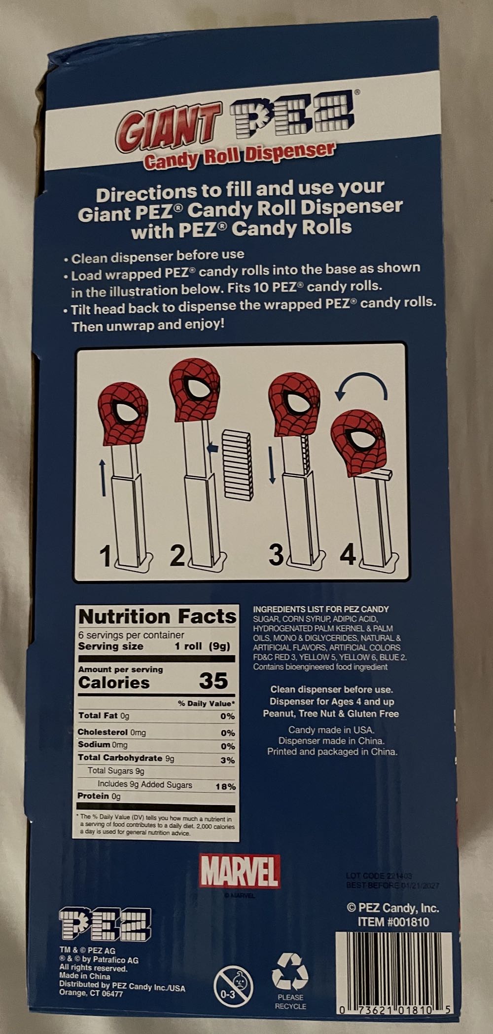 Marvel - Giant Spiderman - Marvel pez collectible [Barcode 073621018105] - Main Image 3