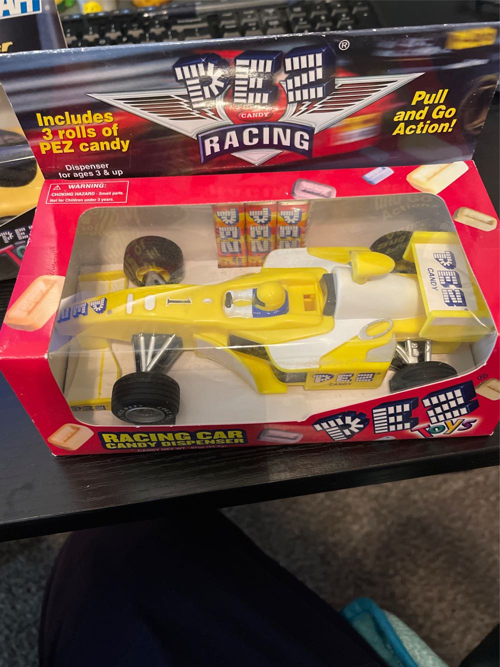 Racing Car Candy Dispenser - Yellow  pez collectible [Barcode 073621009400] - Main Image 2