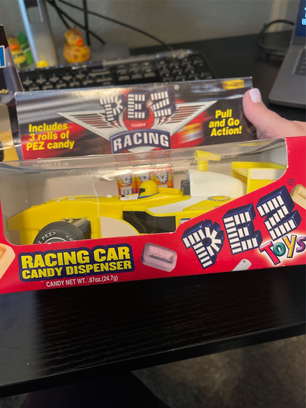 Racing Car Candy Dispenser - Yellow  pez collectible [Barcode 073621009400] - Main Image 3