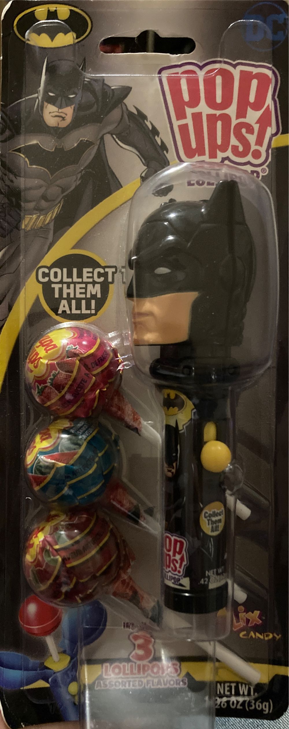 Popup Justice League Lollypop Random - Batman pez collectible [Barcode 038252460082] - Main Image 2