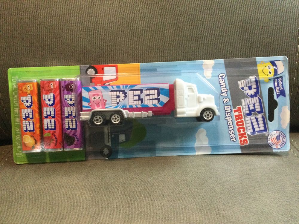 PEZ - Truck E2 White (Raspberry Mascot) - Advertising & Marketing - Trucks pez collectible [Barcode 073621008748] - Main Image 3