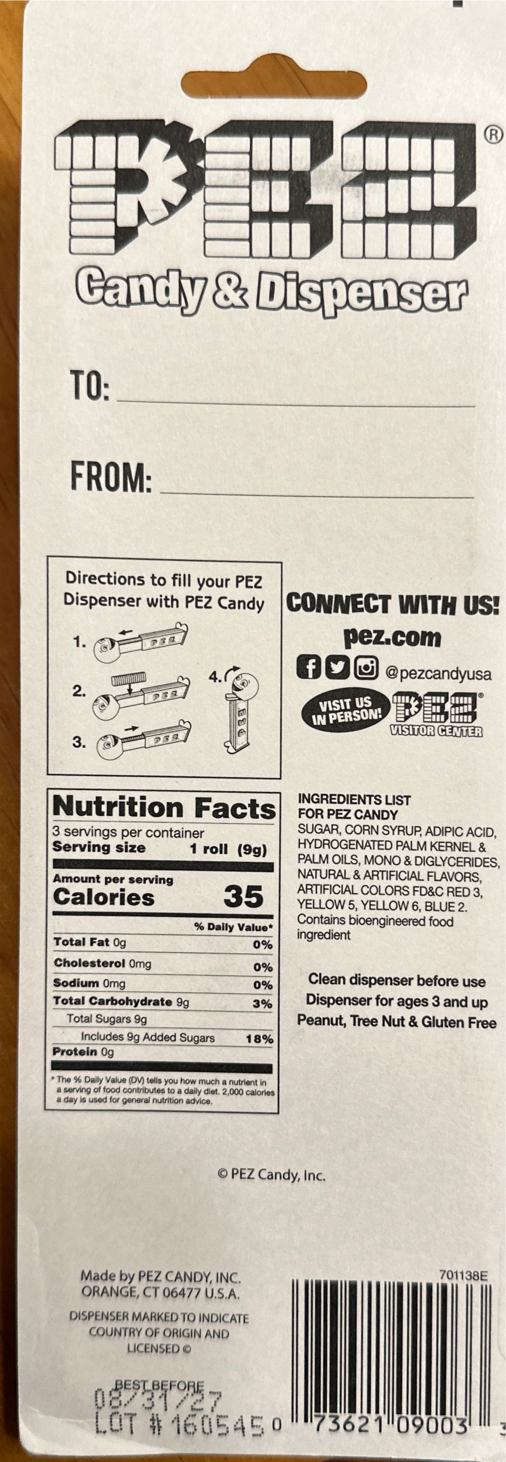 Happy Birthday  pez collectible [Barcode 073621090033] - Main Image 2