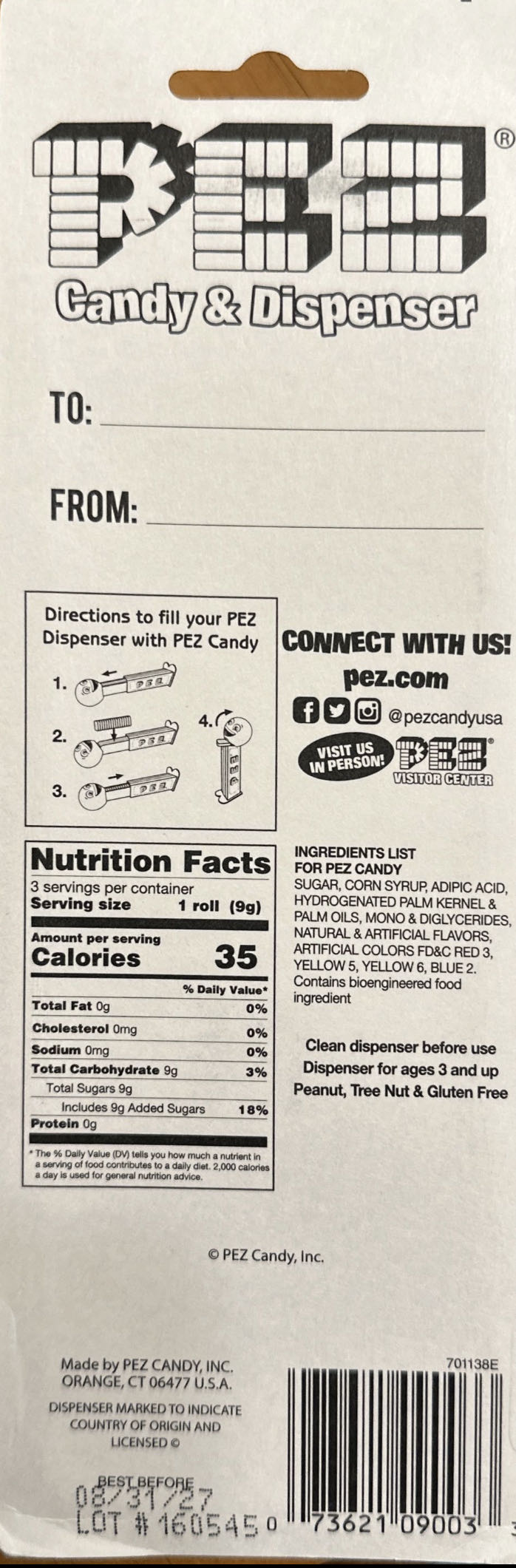 Happy Birthday  pez collectible [Barcode 073621090033] - Main Image 3