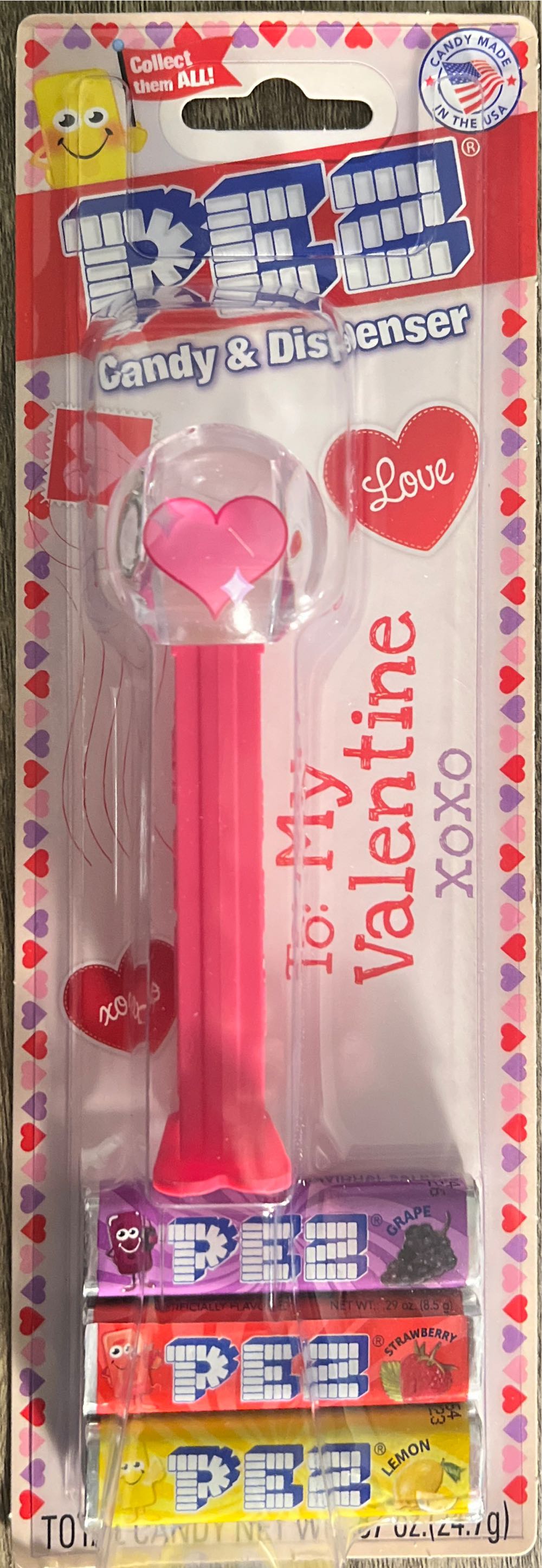 Valentine’s Globe - Pink Heart Crystal Globe - Happy Valentines Day pez collectible [Barcode 073621342149] - Main Image 4