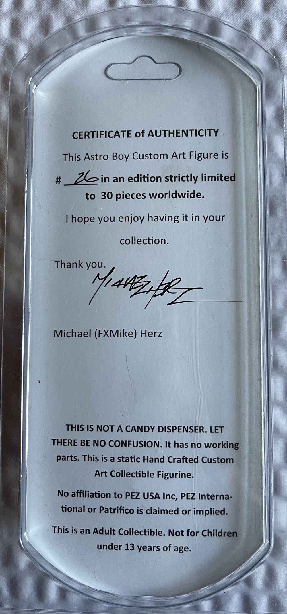 Mighty Atom - Limited Edition Custom Art Figure #26/30  pez collectible - Main Image 2