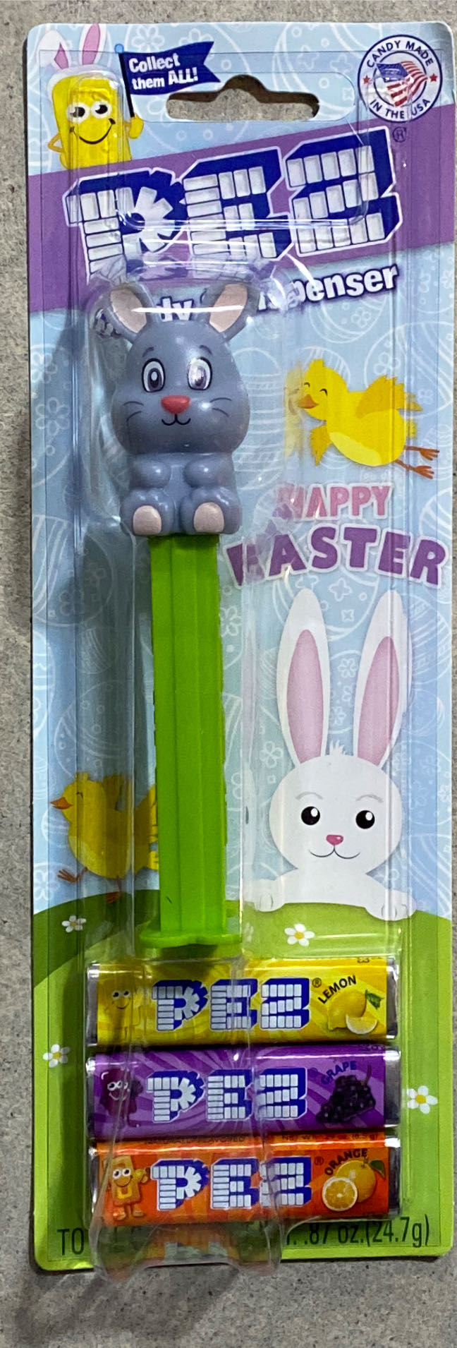 Easter - Bunny Grey Full Body Green Stem - Easter pez collectible - Main Image 2