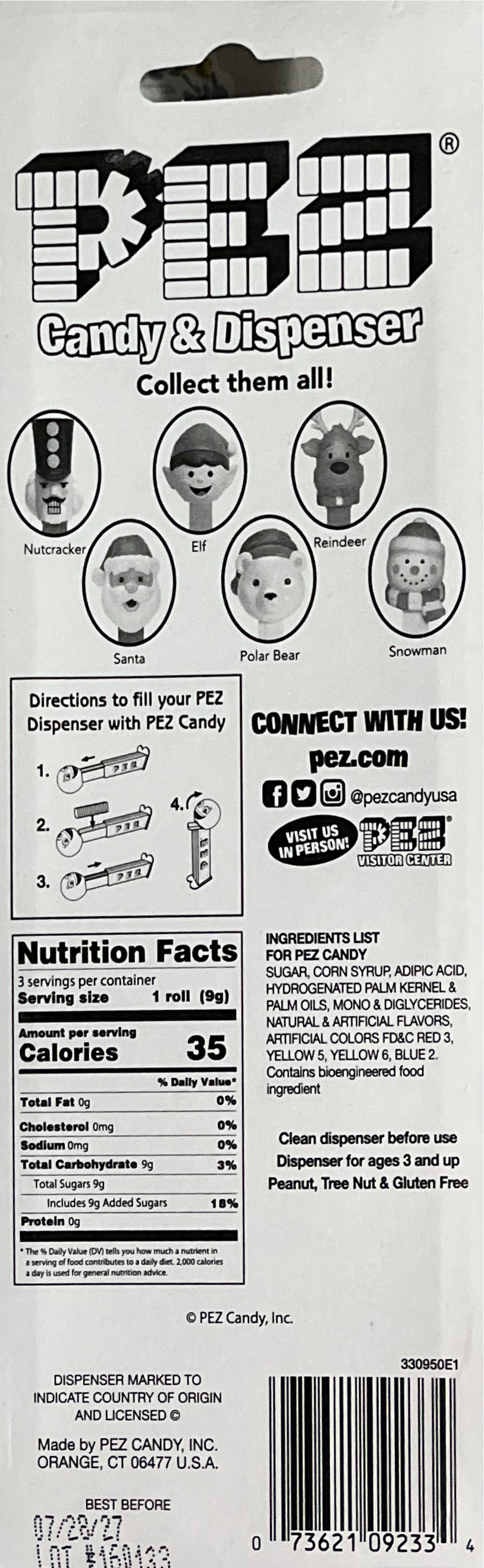 Merry Christmas - Reindeer 2018🎄2022 🎄 - Christmas pez collectible [Barcode 073621092334] - Main Image 2