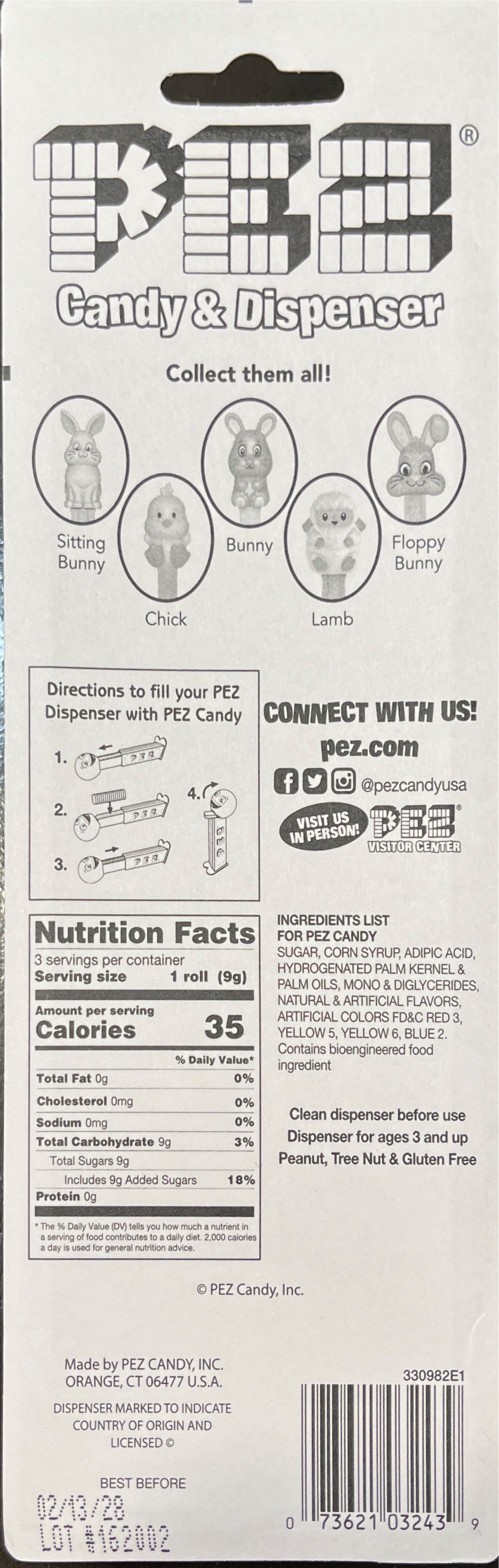 Easter - Pink Easter Bunny - Floppy Ear  🐇 🐣 - Easter pez collectible [Barcode 073621032439] - Main Image 2