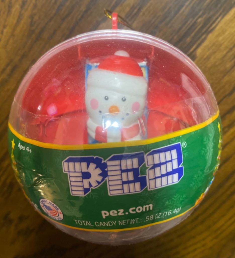 Snowman F Ornament - Red - Christmas pez collectible - Main Image 2