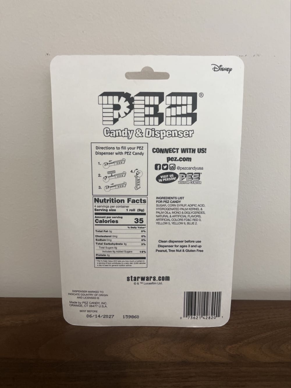 Star Wars 2021 DblCard#6 Darth Vader-C & Yoda-D - Disney - Star Wars pez collectible [Barcode 073621428201] - Main Image 2