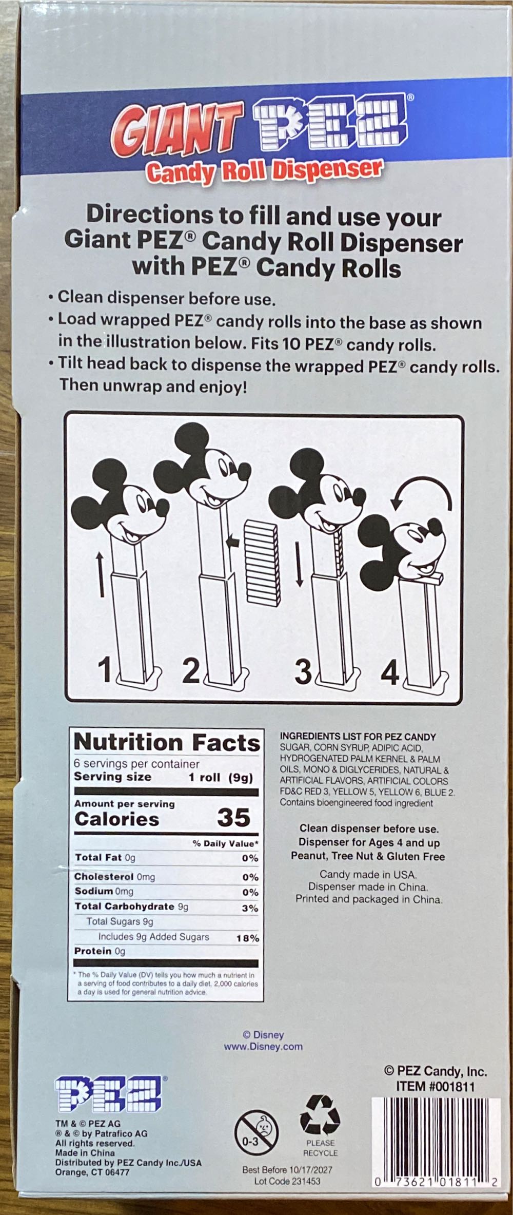 Giant Pez - Disney 100 Years - Chrome Mickey - Limited Edition pez collectible [Barcode 073621018112] - Main Image 3