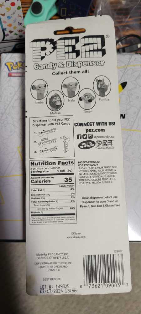 The Lion King - Simba - Lion King pez collectible [Barcode 073621090033] - Main Image 2