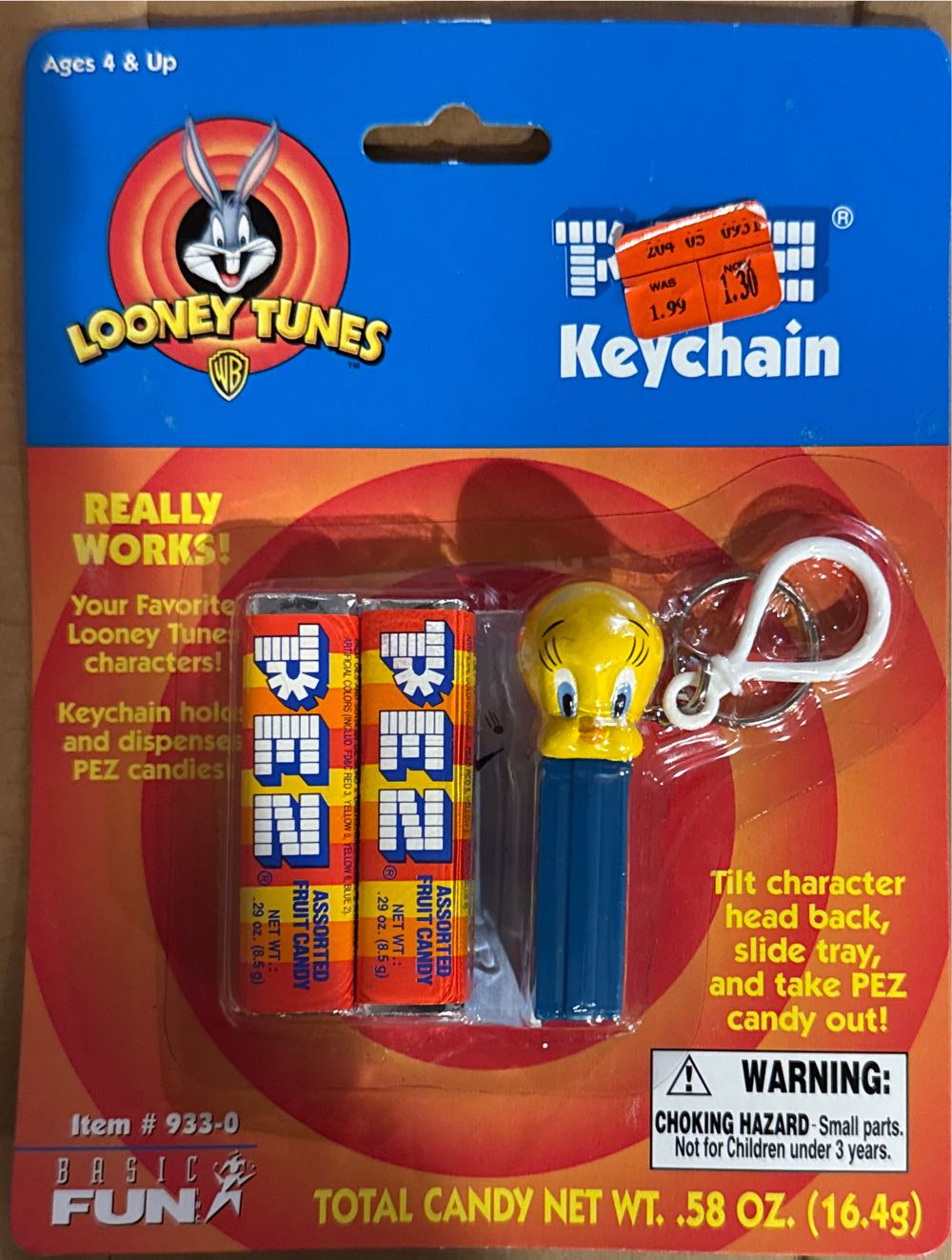 Mini - Keychain - Tweety Bird - Pez Keychains pez collectible - Main Image 2