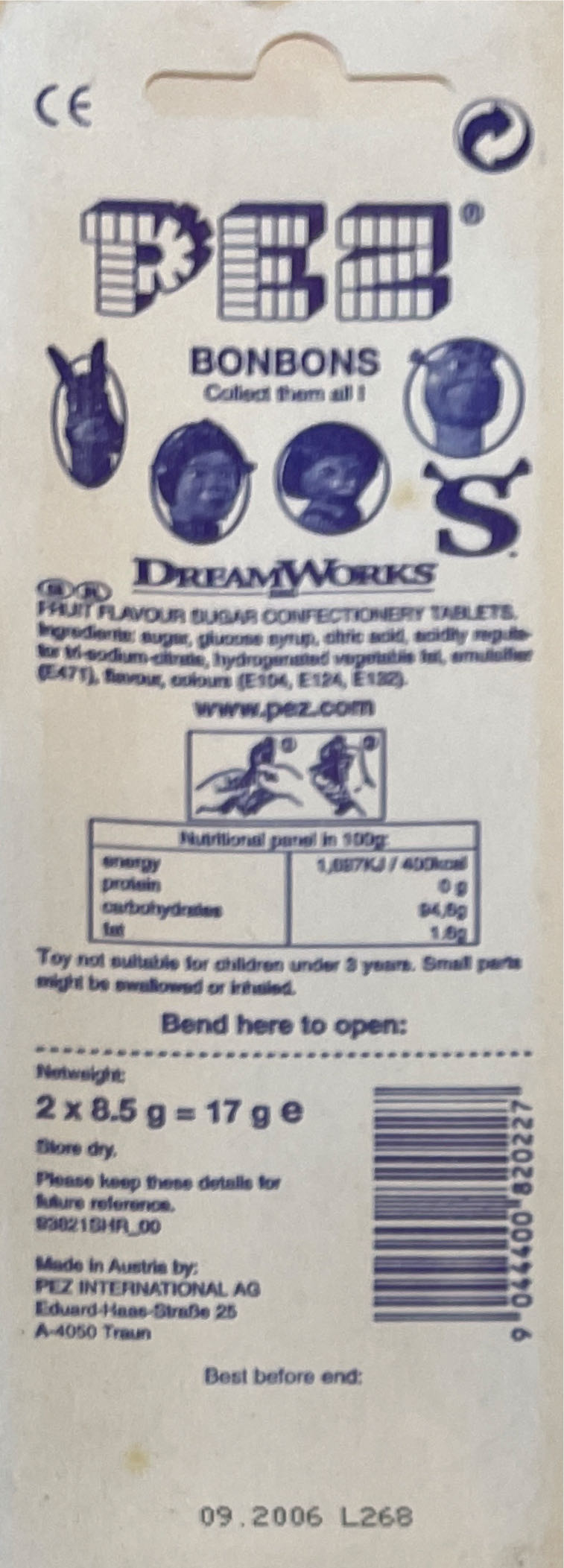 Puss In Boots - Shrek 2 pez collectible [Barcode 9044400820227] - Main Image 2