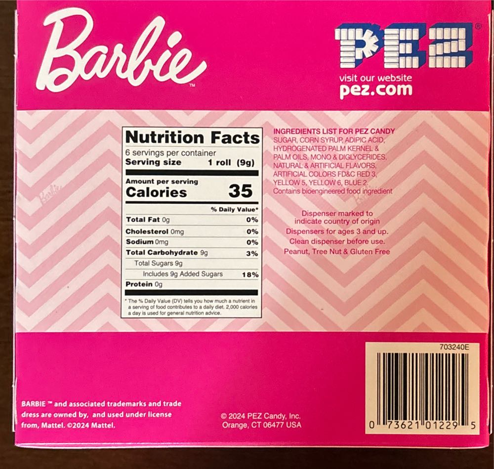 Barbie 2024 Blonde Black - Gift Box pez collectible [Barcode 073621012295] - Main Image 2