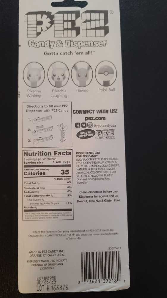 Pokémon - Pikachu Winking - Pokemon pez collectible [Barcode 073621092181] - Main Image 2