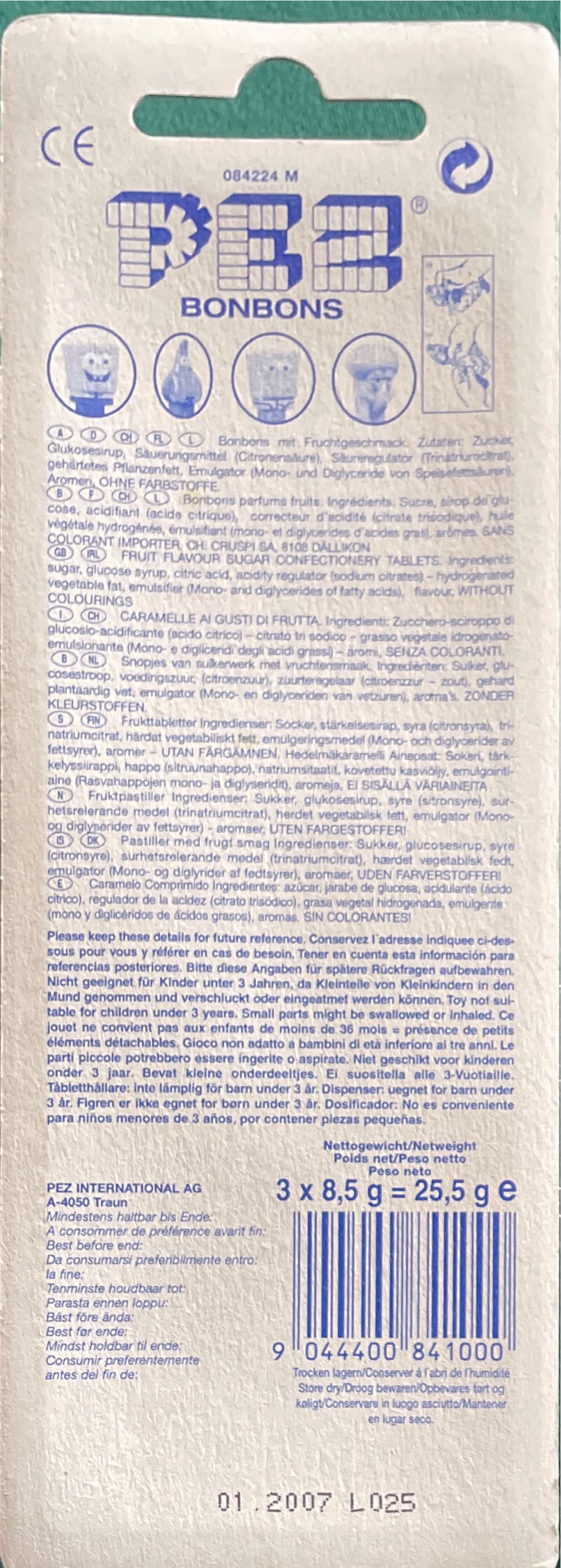 Patrick - Sponge Bob Squarepants pez collectible [Barcode 9044400841000] - Main Image 2