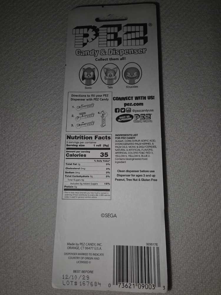 Sonic The Hedgehog- Sonic - Video Games pez collectible [Barcode 073621090033] - Main Image 4