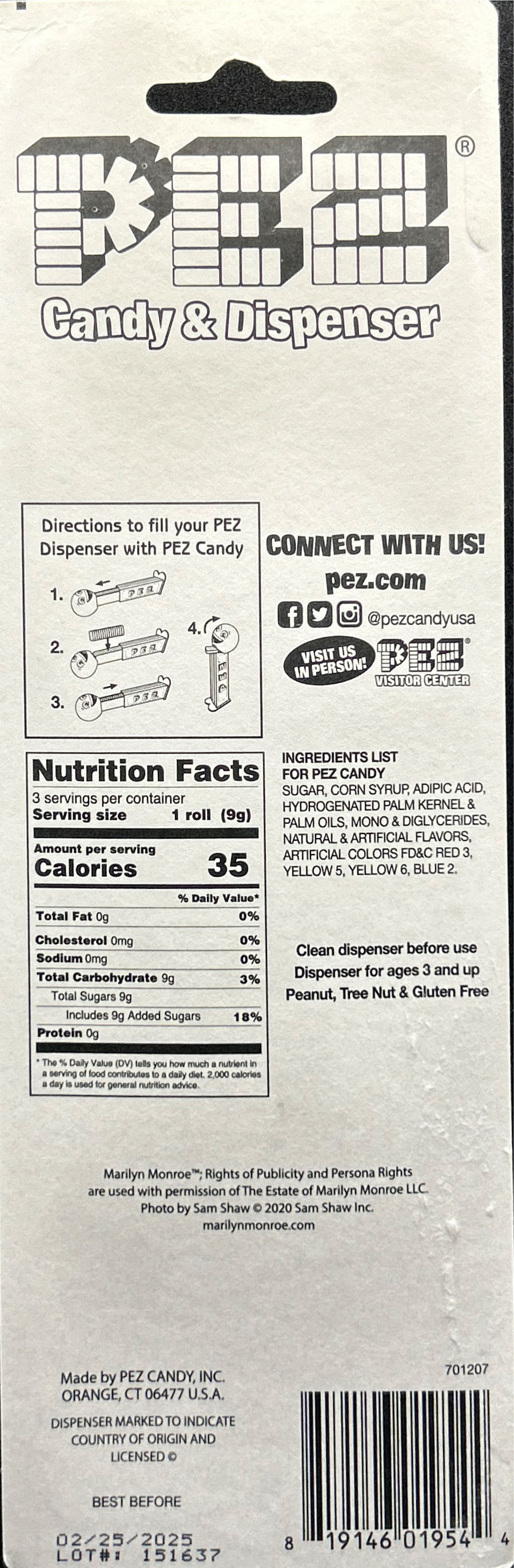 Marilyn Monroe  pez collectible [Barcode 819146019544] - Main Image 2