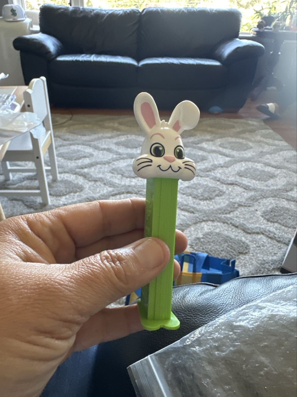 White Happy Easter Bunny  pez collectible - Main Image 2