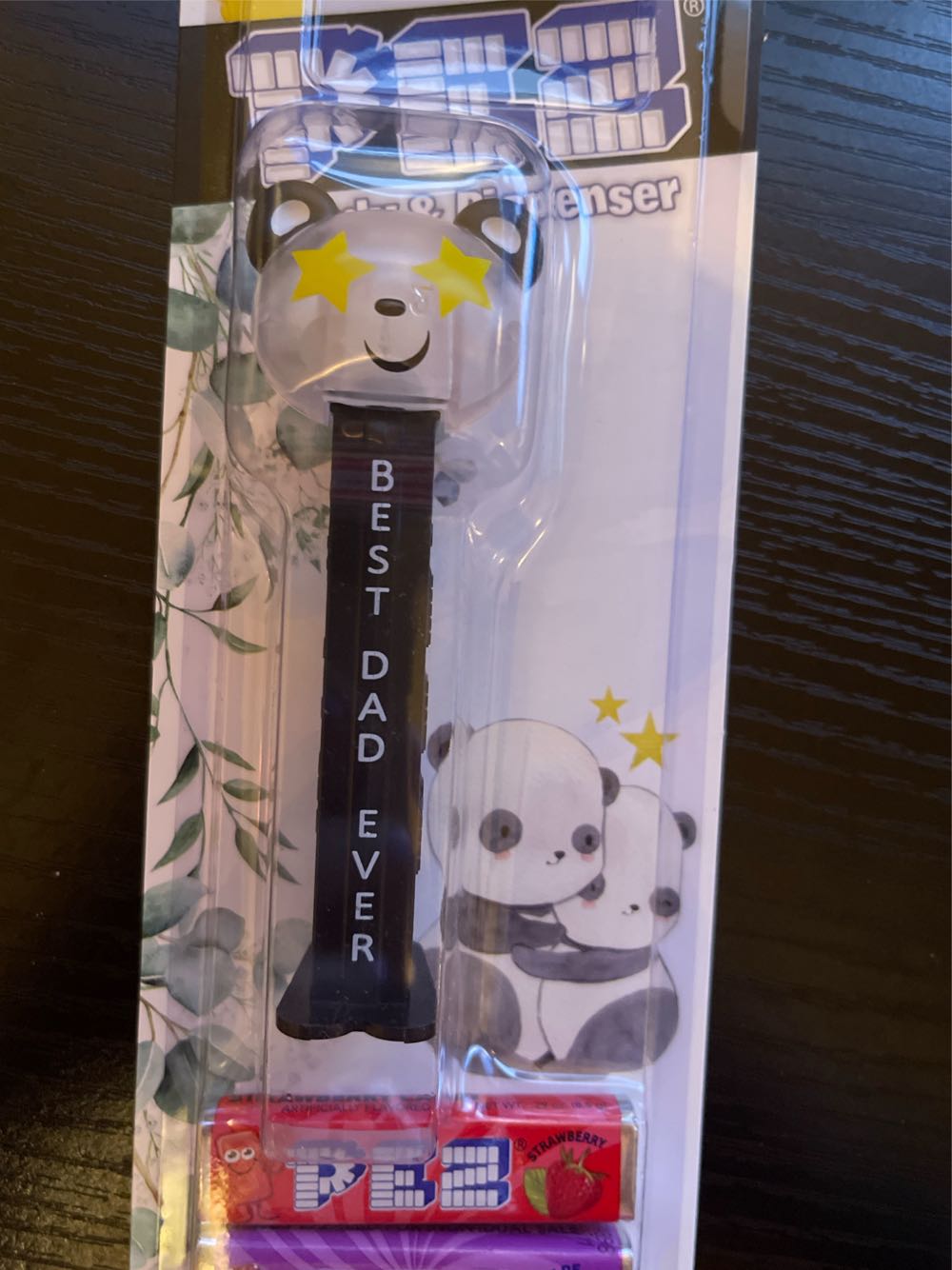 Crystal Panda Bear - Best Dad Ever - Father’s Day pez collectible [Barcode 073621936522] - Main Image 2