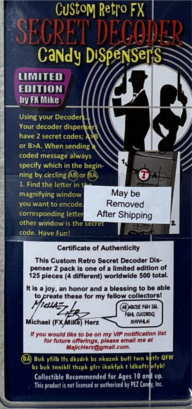 FX Mike - Secret Decoder Pair (purple)  pez collectible - Main Image 2