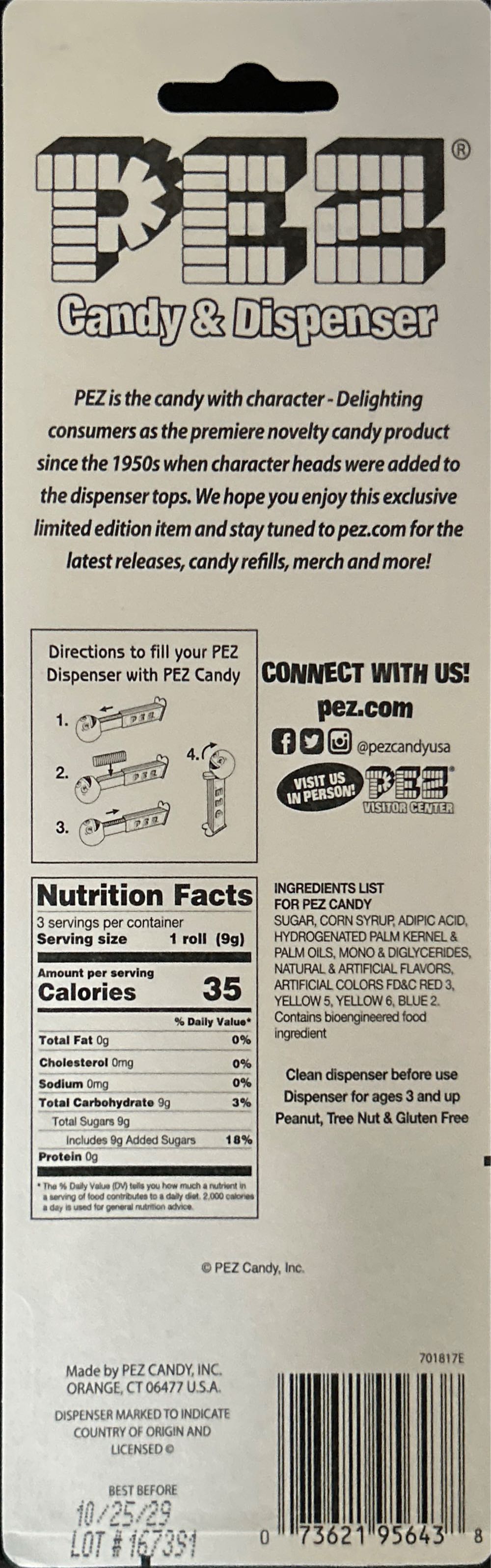 Limited Edition PEZ - Presenter Girl - Santa Hat - Seasonal pez collectible [Barcode 073621956438] - Main Image 2