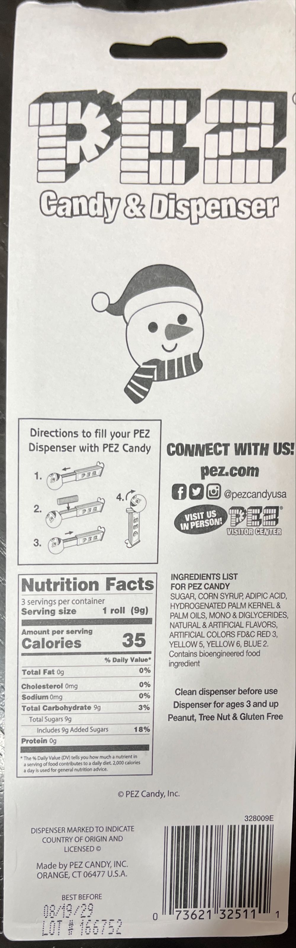 Christmas - Snowman ⛄️ 2023 🎄 - Christmas pez collectible [Barcode 073621325111] - Main Image 2