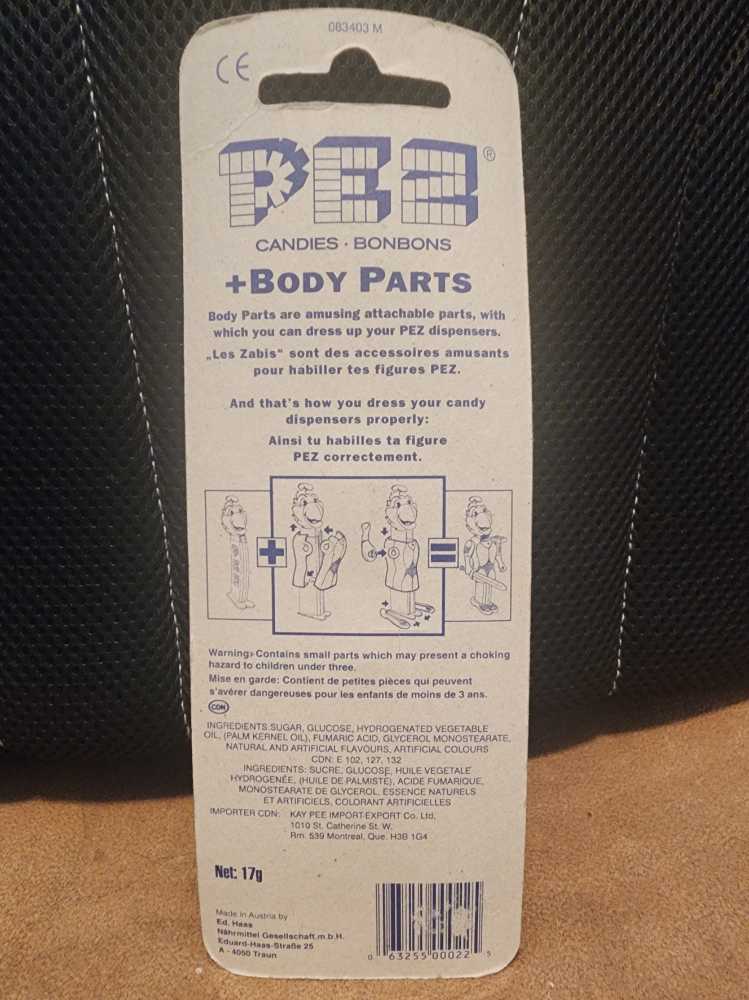 Body Parts - Caveman - Pez Body Parts pez collectible - Main Image 3