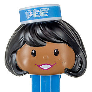Pez Presenter Girl - Peppermint (Dark Skin Tone/Black Hair) - PEZ Mascots pez collectible - Main Image 3