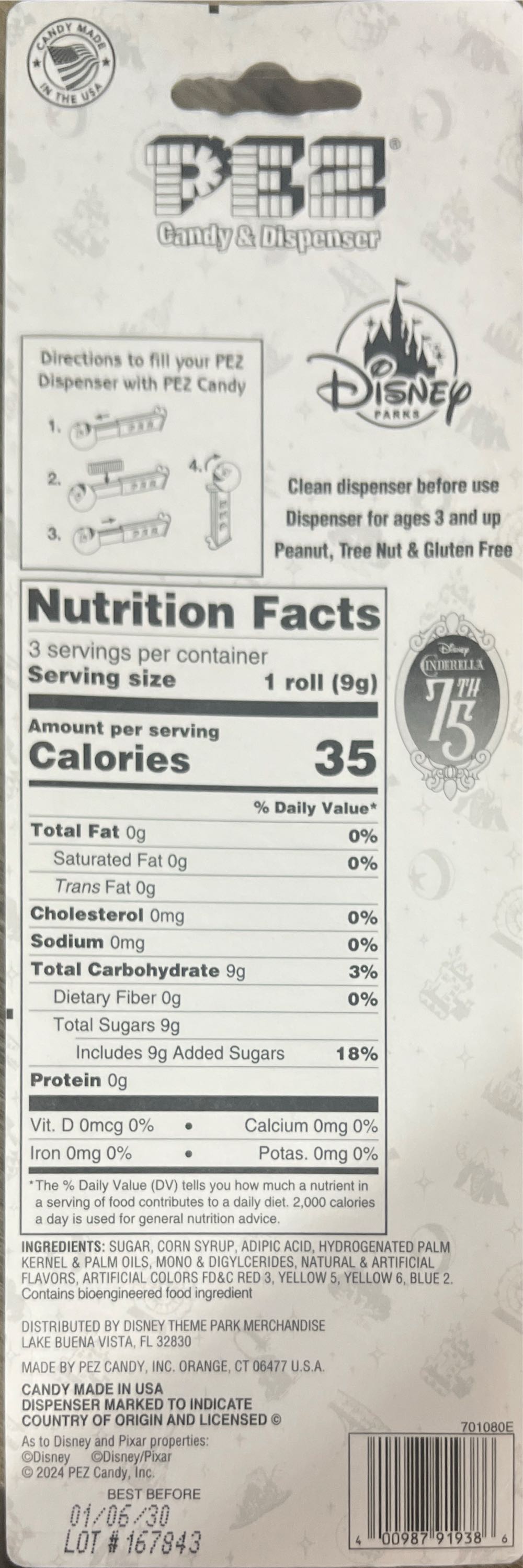 Cinderella C (Disney Parks)-75th - Disney Parks pez collectible [Barcode 400987919386] - Main Image 2