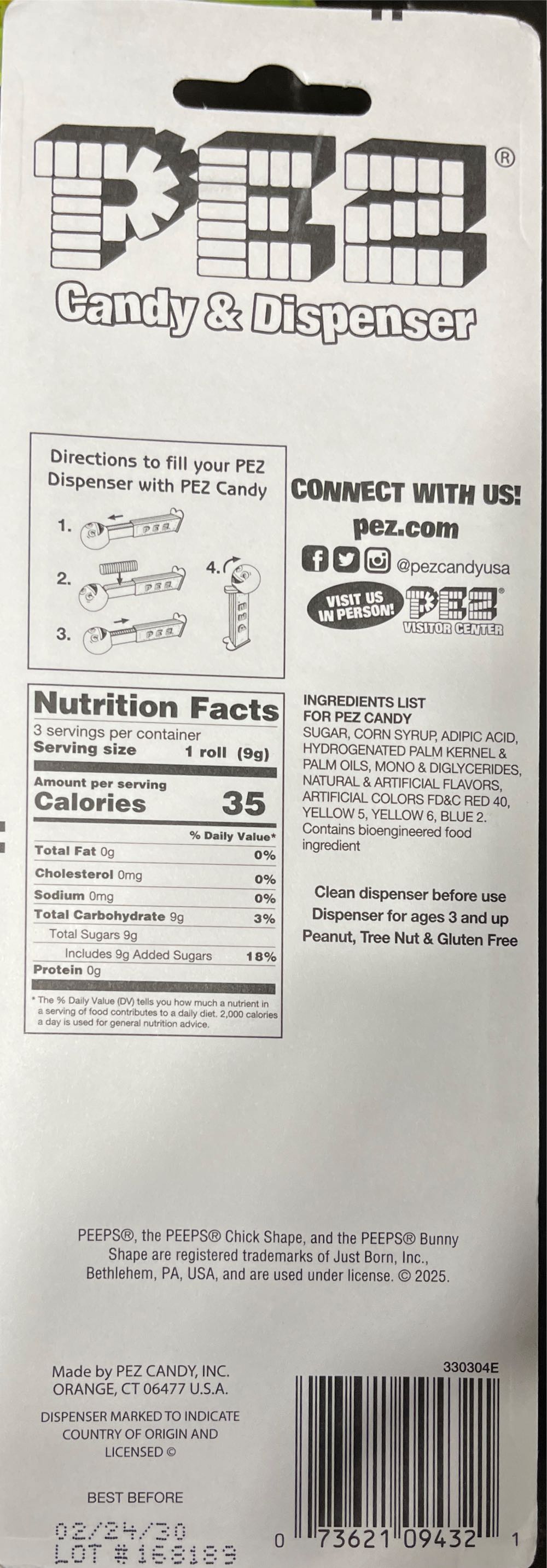 Peeps Bunny Yellow - Easter Peeps pez collectible [Barcode 073621094321] - Main Image 2