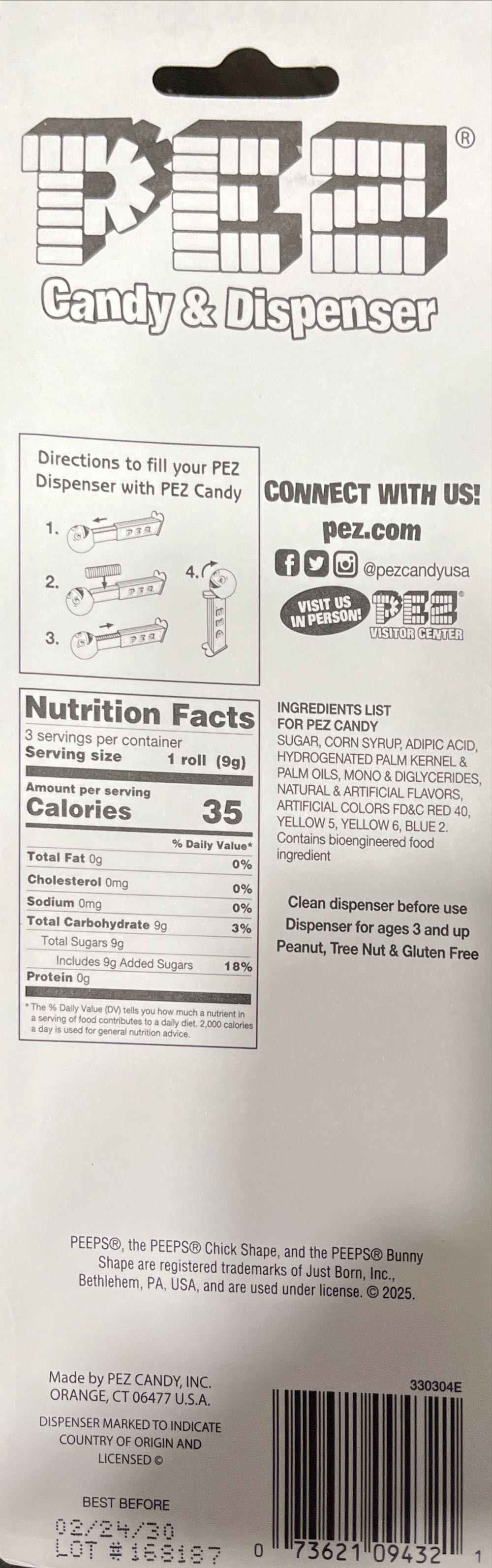 Peeps - Pink Bunny 🐰 🐣 - Easter pez collectible [Barcode 073621094321] - Main Image 2