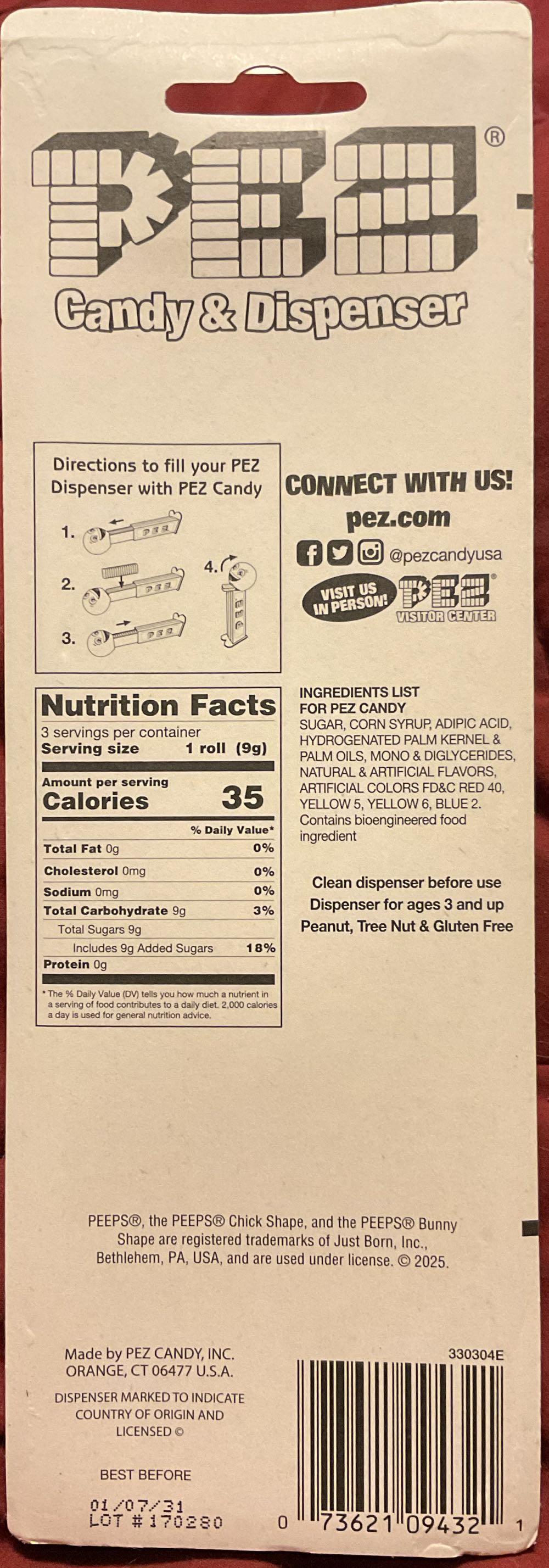 Easter Peeps - Pink Chick (2026) - Easter pez collectible [Barcode 073621094321] - Main Image 2