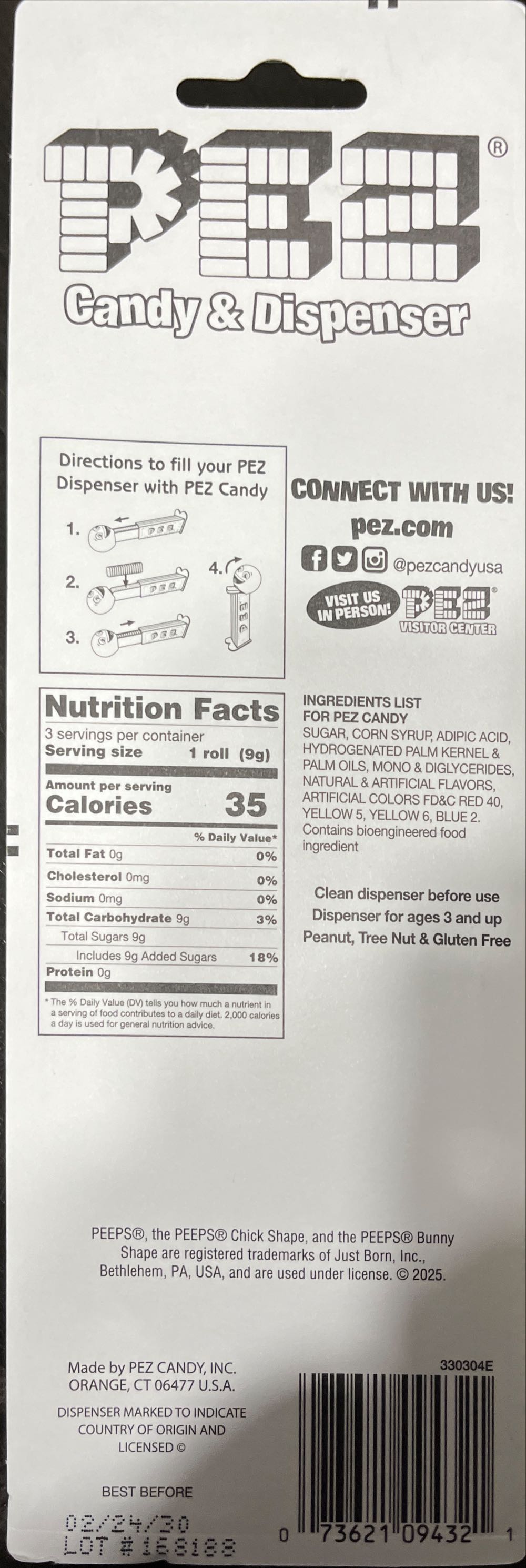 Peeps - Blue Bunny 🐰 🐣 - Easter pez collectible [Barcode 073621094321] - Main Image 2