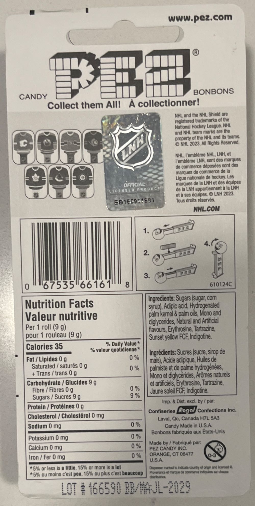 NHL Jersey - Oilers - Limited Edition pez collectible [Barcode 067535661618] - Main Image 2