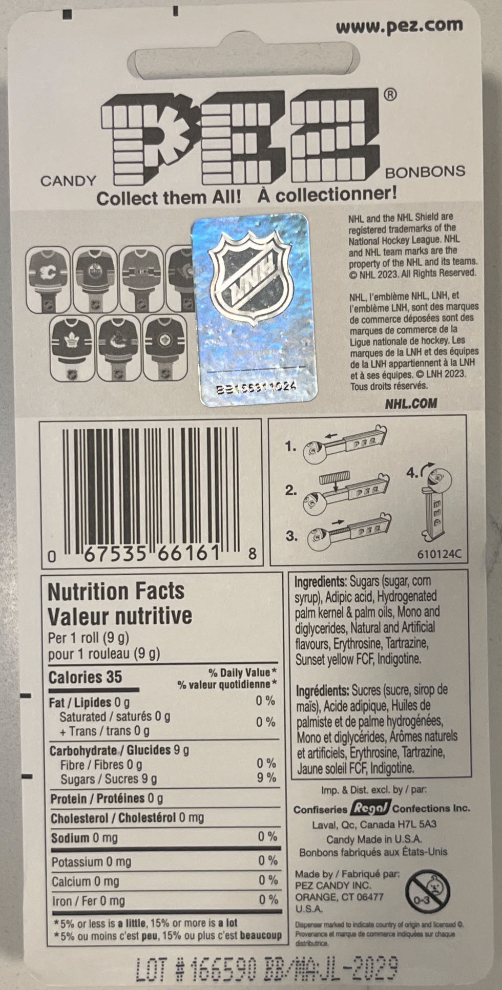 NHL Jersey - Canadiens - Limited Edition pez collectible [Barcode 067535661618] - Main Image 2
