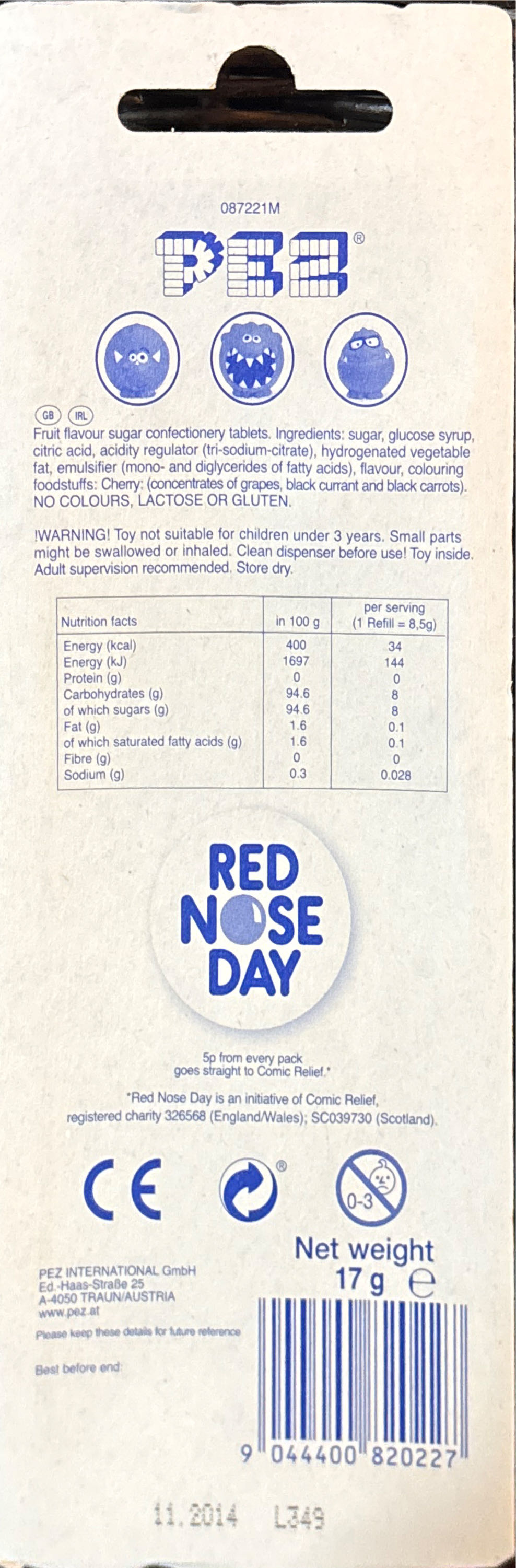 Red Nose Day - Triceytops - Promotional pez collectible - Main Image 2