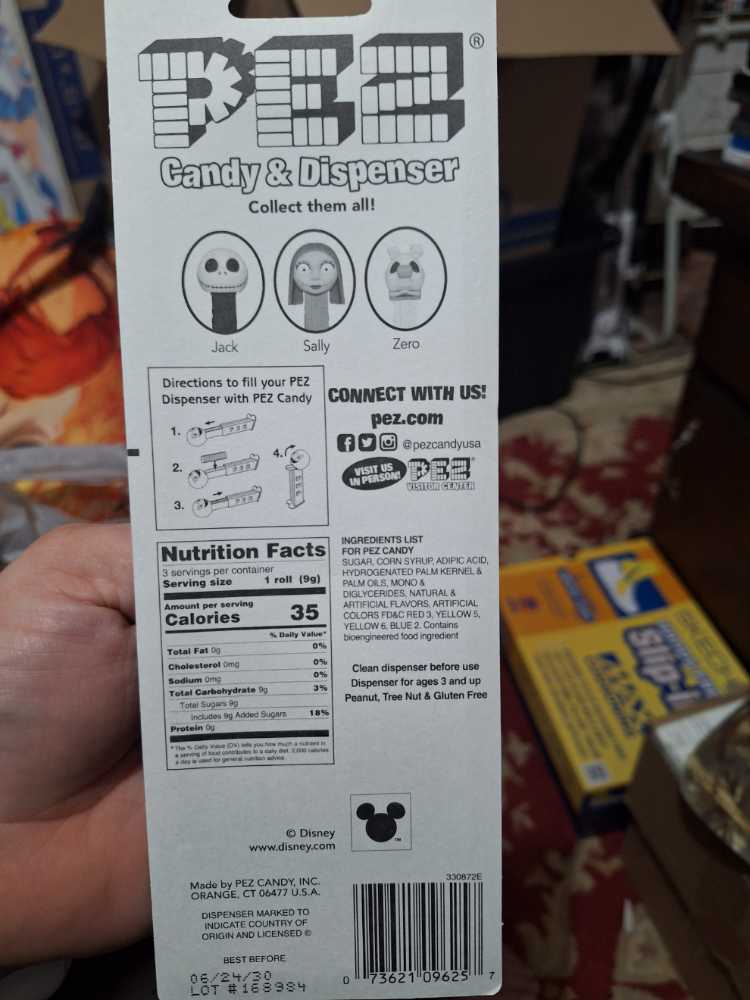 Disney Nightmare bf Christmas Zero - Disney Nightmare Before Christmas pez collectible [Barcode 073621096257] - Main Image 2