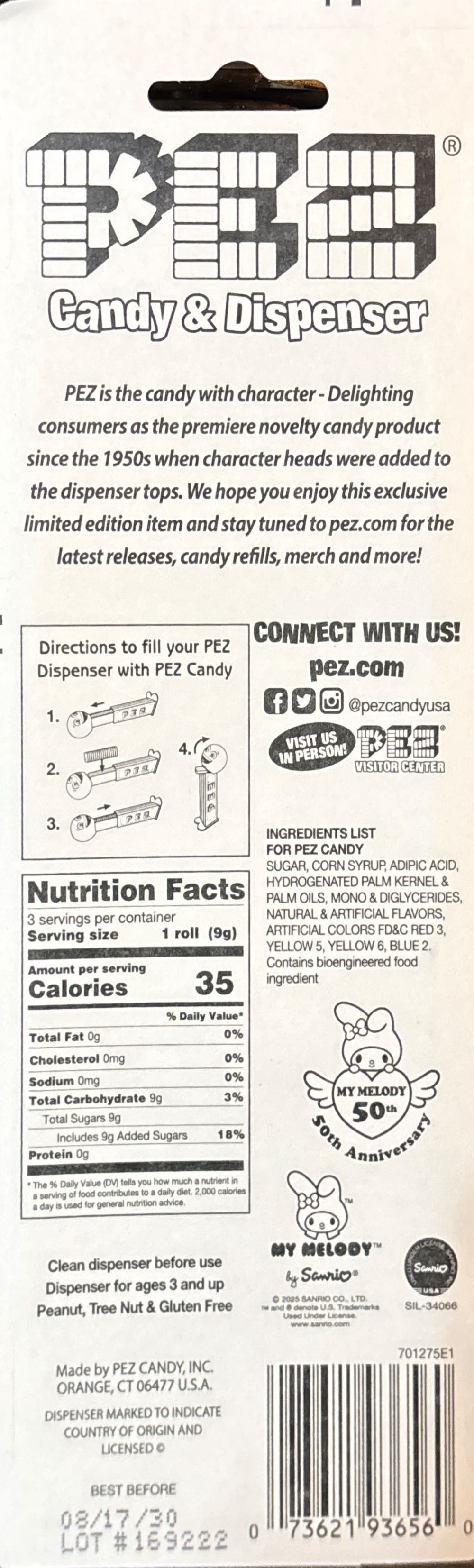 Hello Kitty - My Melody Crystal 50th Anniversary - Hello Kitty: 50th Anniversary pez collectible [Barcode 073621936560] - Main Image 2