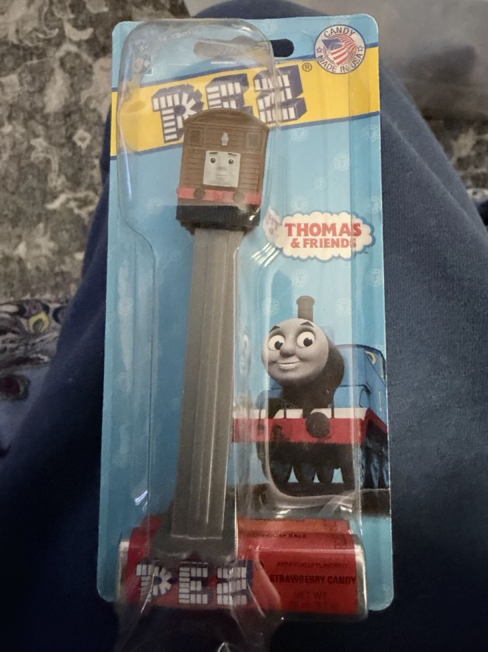 Party Favor Coach Whistle dispenser, yellow with a purple stem