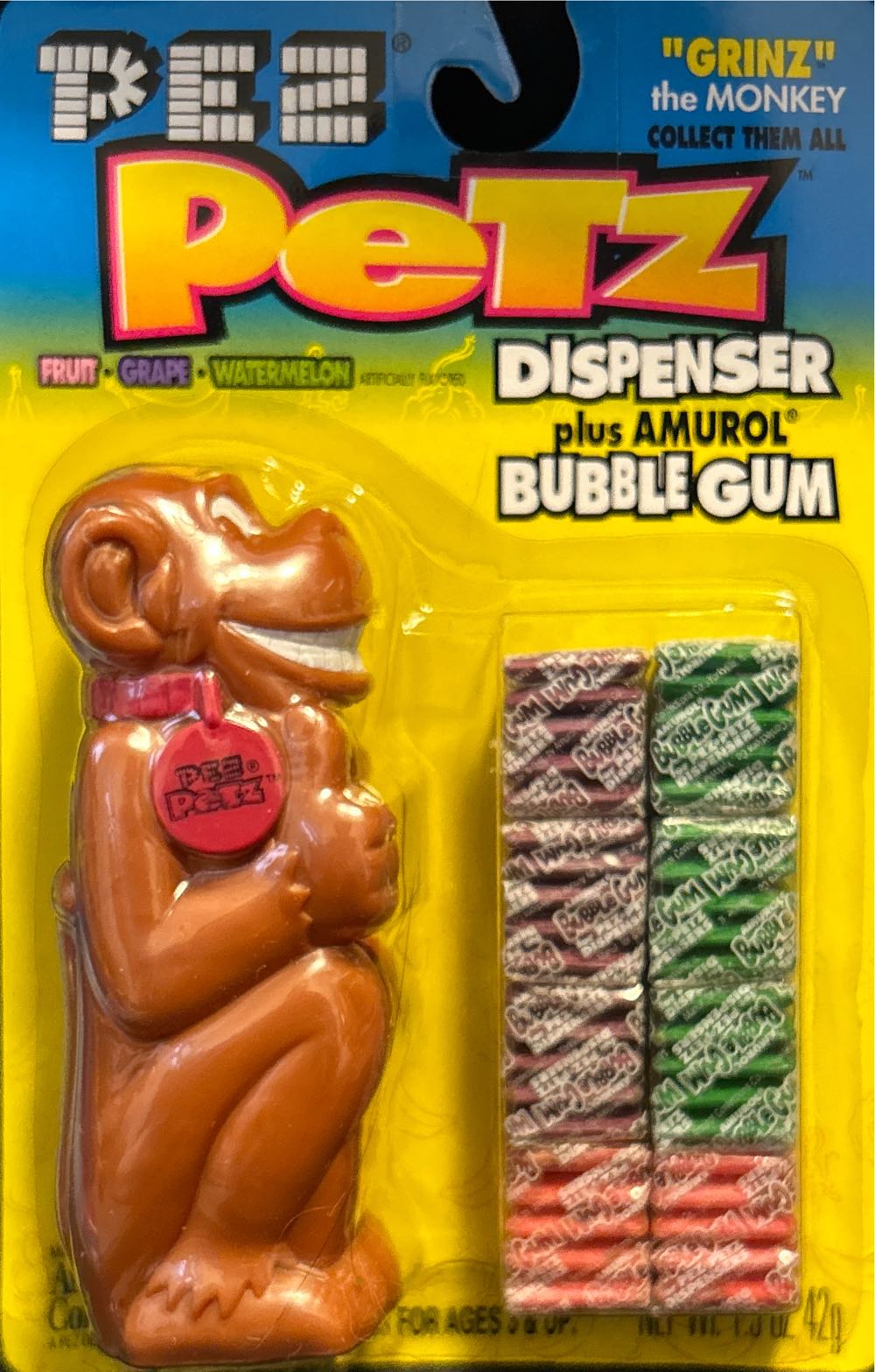 PEZ Petz - “Grinz” The Monkey - Animals pez collectible [Barcode 022110031408] - Main Image 4