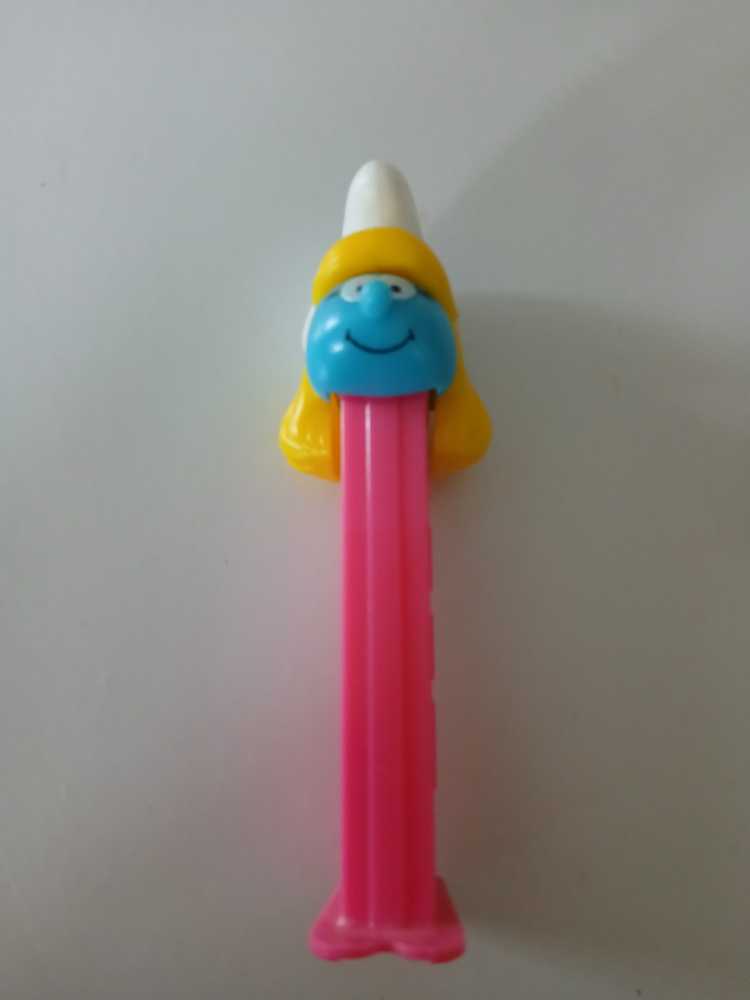 Smurf - Smurfette, neon pink stem  pez collectible - Main Image 3